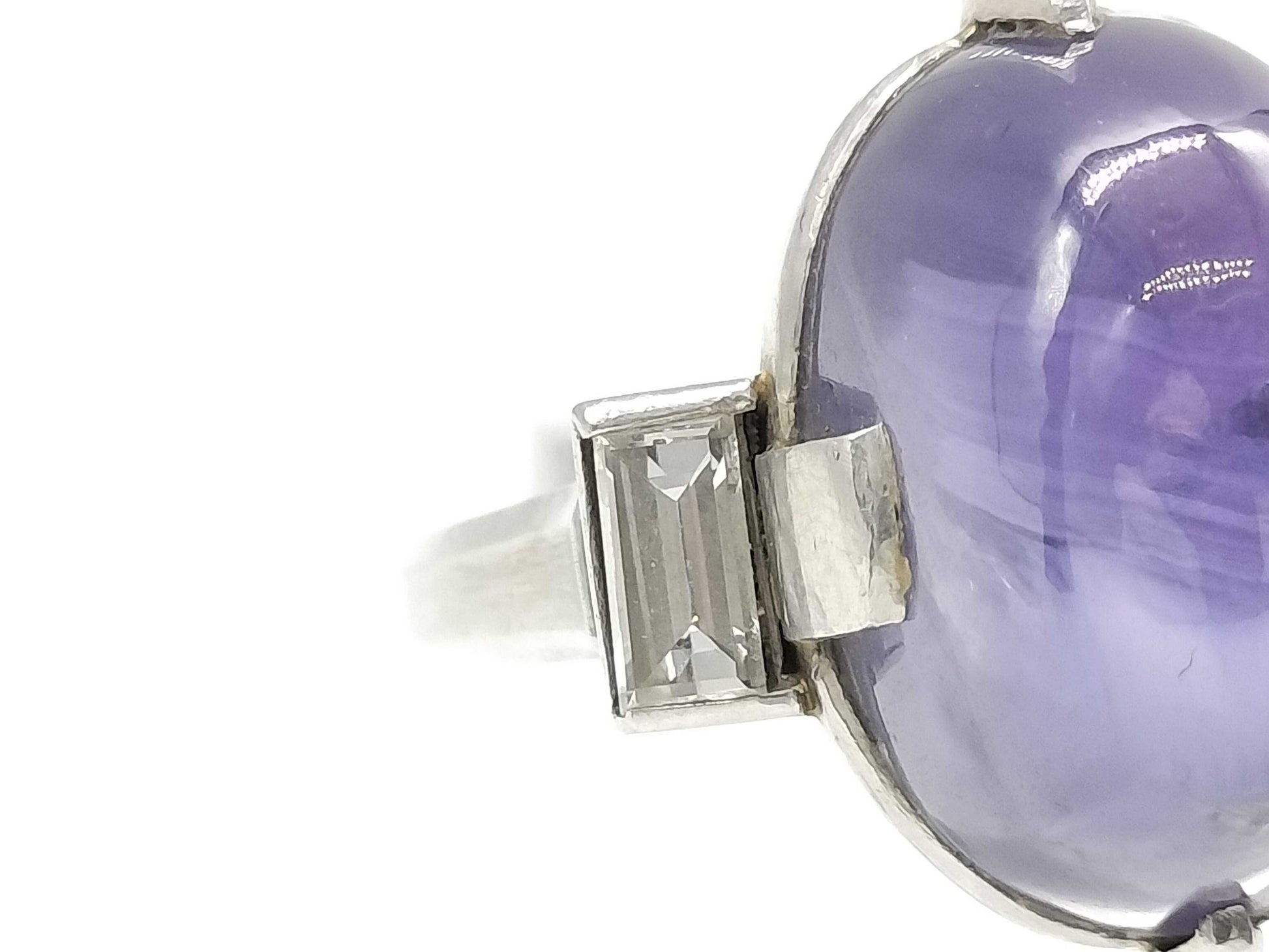 Stainless steel 18.06ct diamond Pt850 9.3g ring 