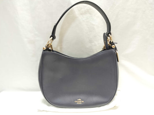 COACH Leather 2-Way Shoulder Bag 54446 Navy Shoulder Bag
