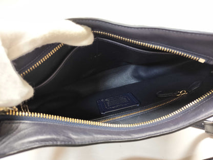 COACH Leather 2-Way Shoulder Bag 54446 Navy Shoulder Bag
