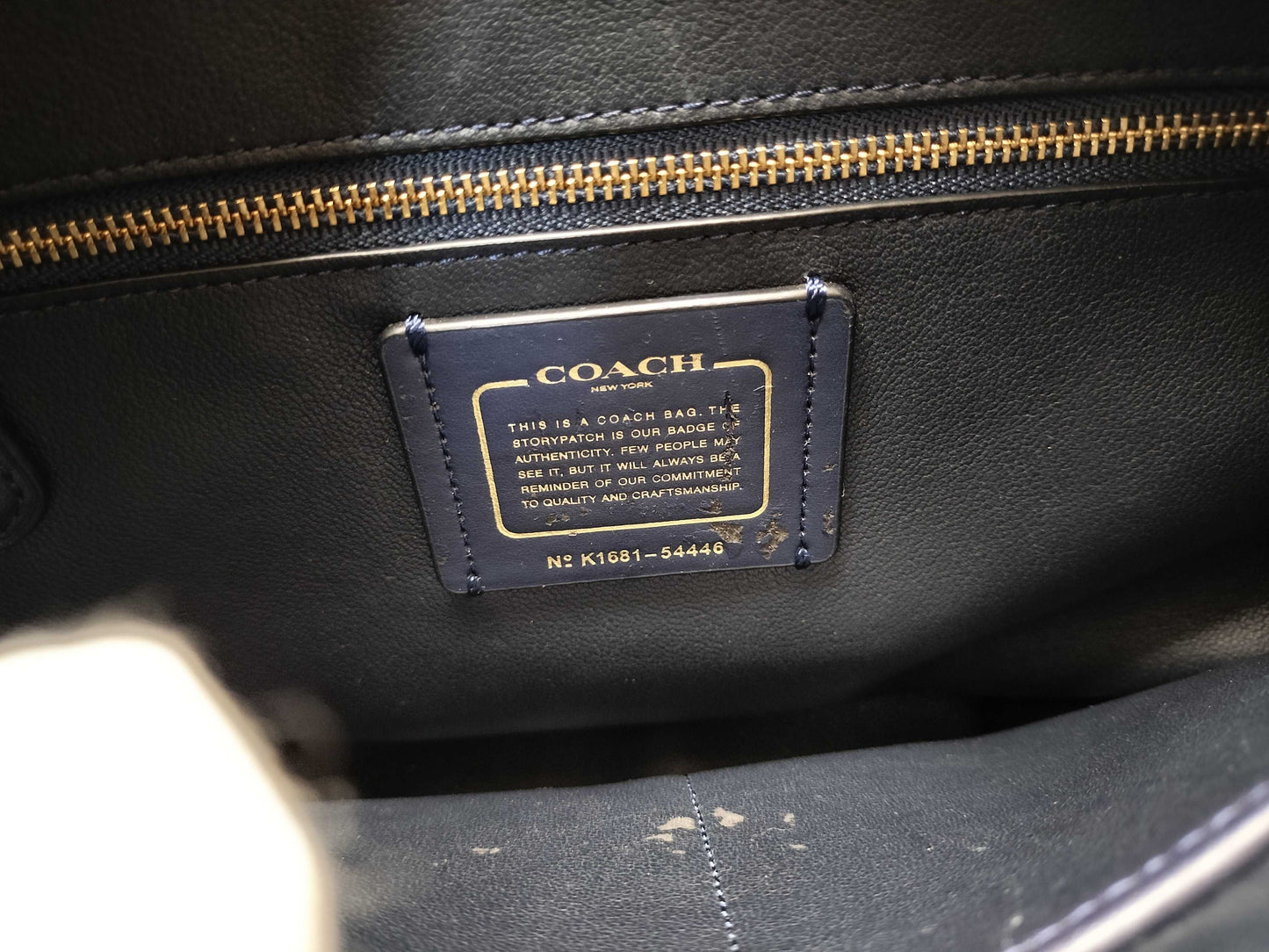 COACH Leather 2-Way Shoulder Bag 54446 Navy Shoulder Bag