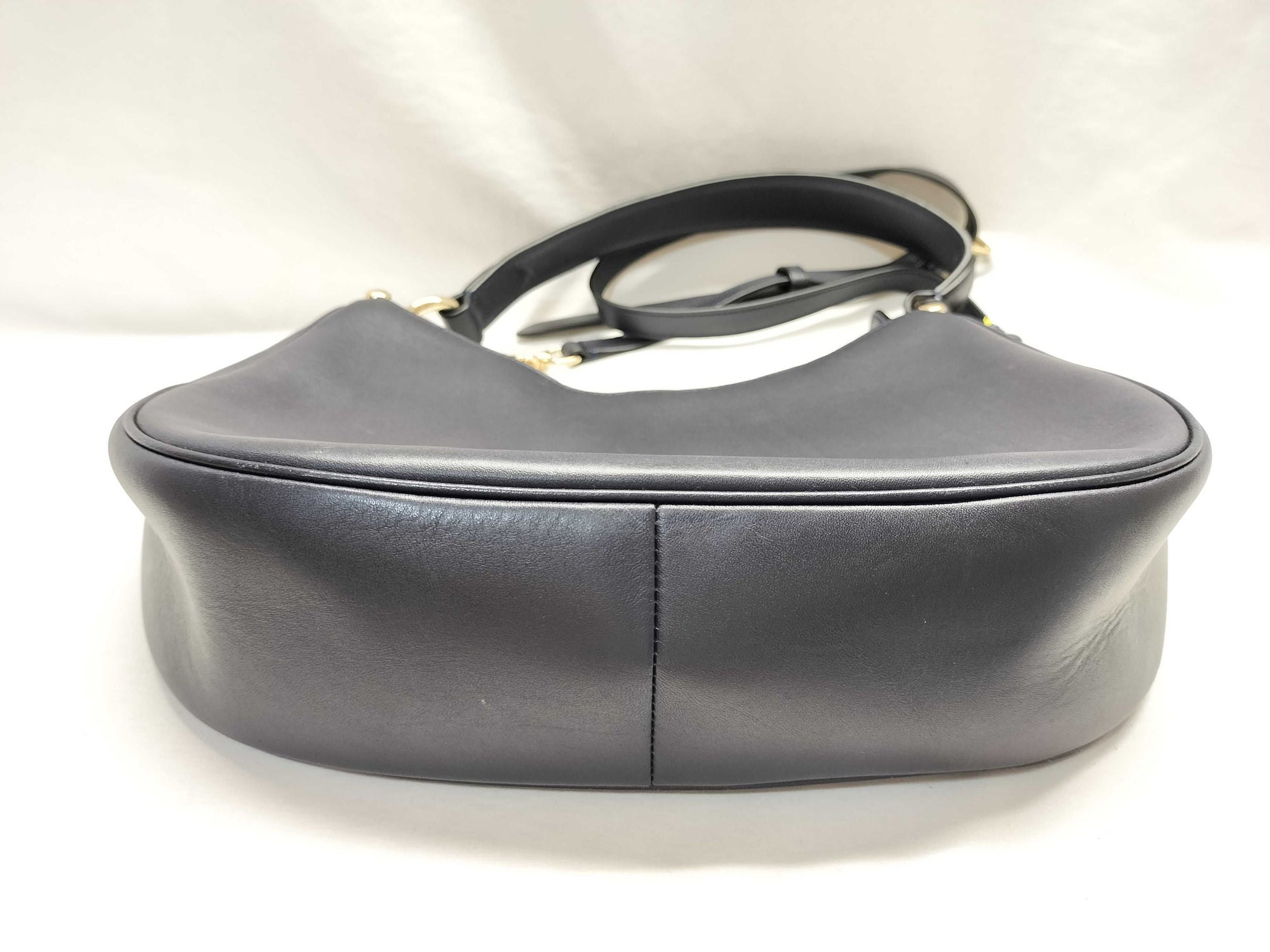 COACH Leather 2-Way Shoulder Bag 54446 Navy Shoulder Bag