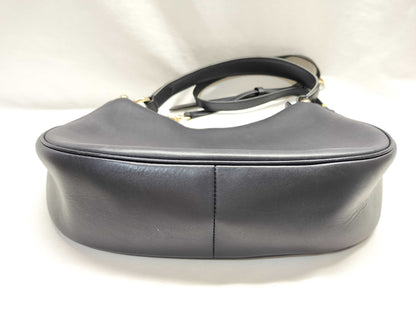 COACH Leather 2-Way Shoulder Bag 54446 Navy Shoulder Bag