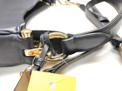 COACH Leather 2-Way Shoulder Bag 54446 Navy Shoulder Bag