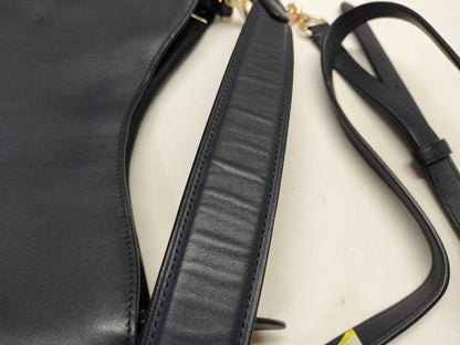COACH Leather 2-Way Shoulder Bag 54446 Navy Shoulder Bag