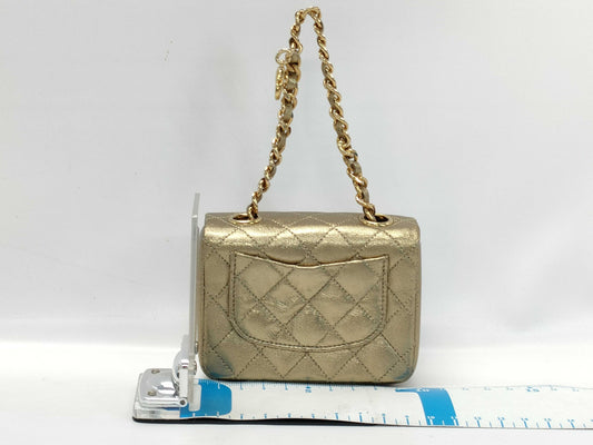 CHANEL Micro Matelasse Charm Gold Key Case/Key Holder