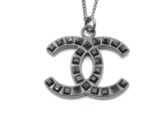 CHANEL 09P 09P Black Coco Necklace Necklace