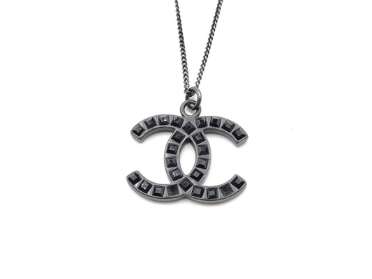 CHANEL 09P 09P Black Coco Necklace Necklace