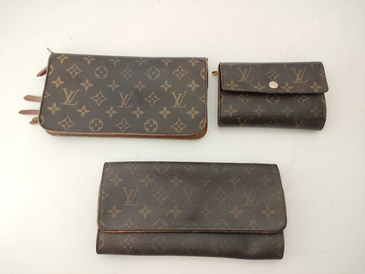 LOUIS VUITTON Monogram 3-Piece Wallet Set