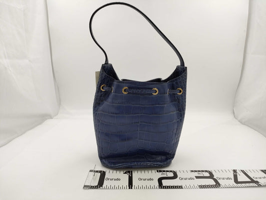 MaxMara Embossed Crocodile Drawstring Tote Bag