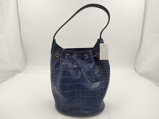 MaxMara Embossed Crocodile Drawstring Tote Bag