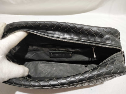 BOTTEGA VENETA Intrecciato Clutch Bag, Second Bag, Handbag, Black