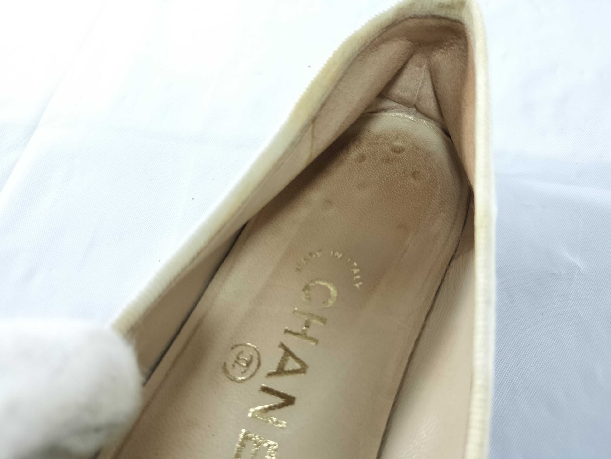 CHANEL Gingham Check Ribbon Flat Shoes Other Shoes