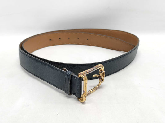 HERMES Gold-Colored Buckle Belt