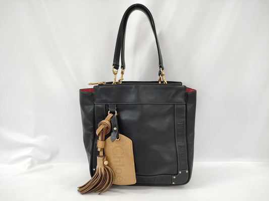 Chloe Eden Leather Tote Black Tote Bag
