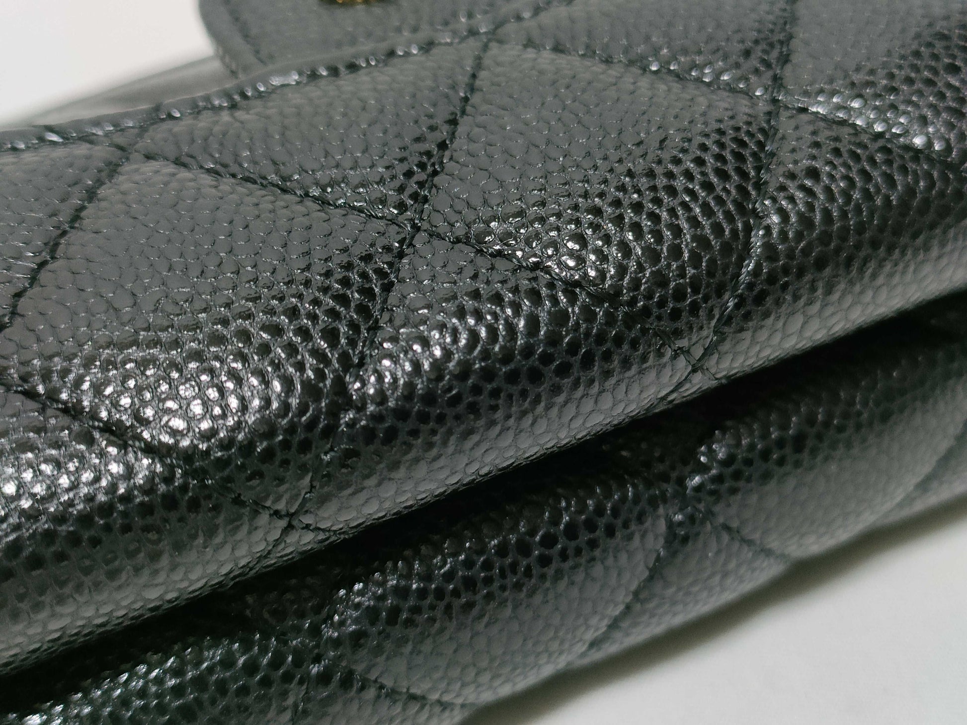 CHANEL Seal, Random Number, Caviar Skin, AP0230, Matelasse Compact Wallet