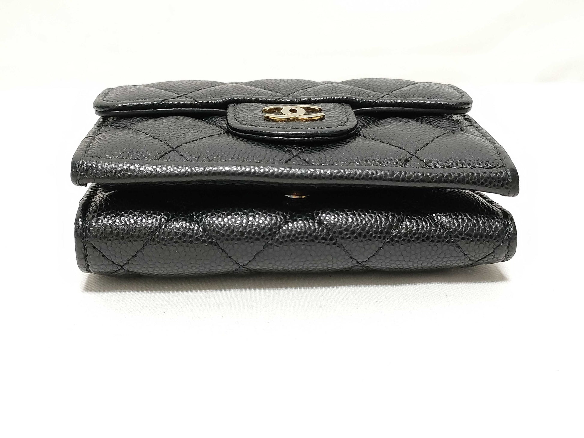 CHANEL Seal, Random Number, Caviar Skin, AP0230, Matelasse Compact Wallet