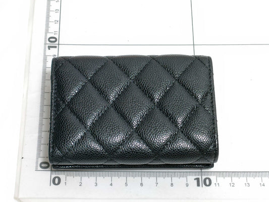 CHANEL Seal, Random Number, Caviar Skin, AP0230, Matelasse Compact Wallet