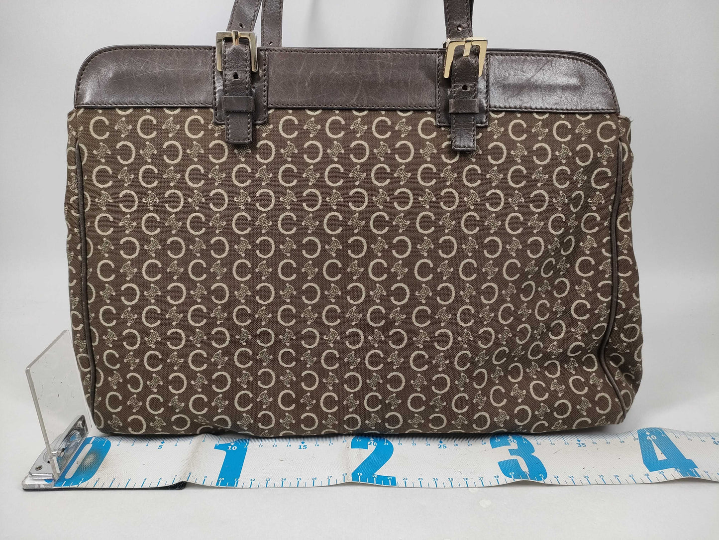 CELINE Canvas Leather Handbag Tote Bag
