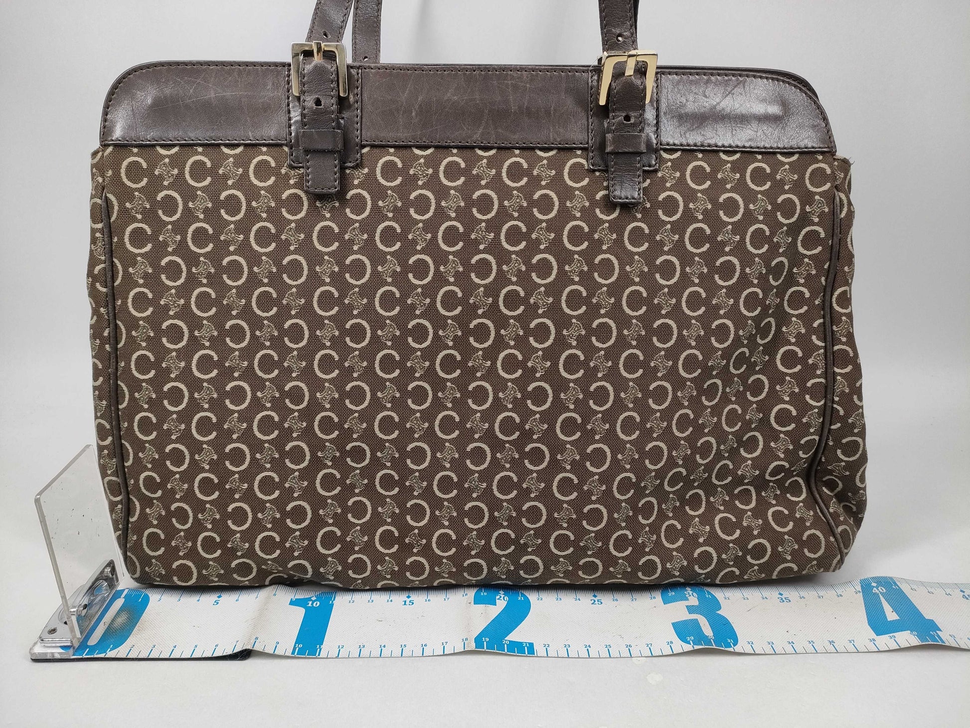 CELINE Canvas Leather Handbag Tote Bag