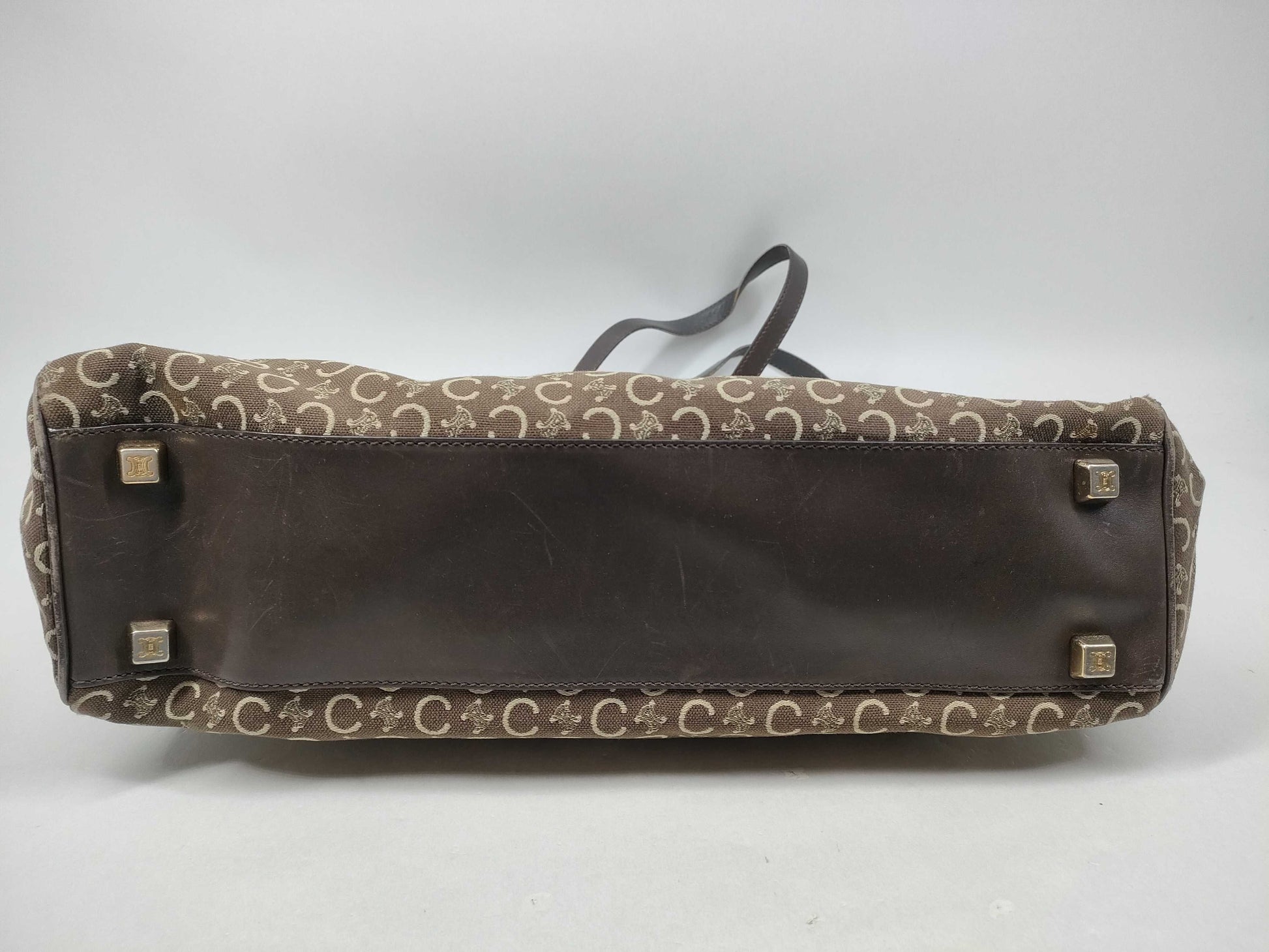 CELINE Canvas Leather Handbag Tote Bag
