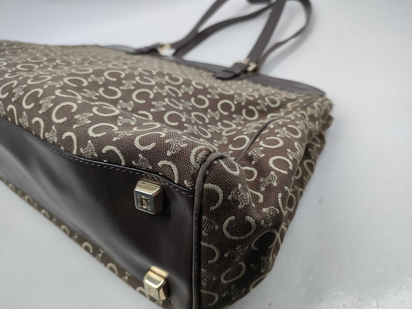 CELINE Canvas Leather Handbag Tote Bag