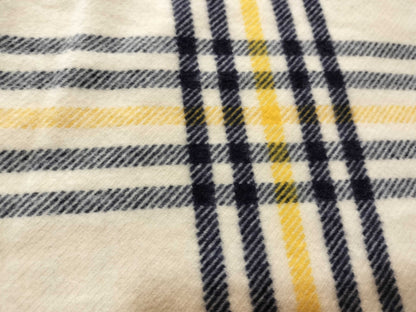 HERMES 100% Cashmere Scarf Check Pattern *One logo leather tag is missing Other Apparel