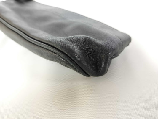 HERMES [Engraved] □R Pen Case Leather Serie Black ? R Engraved Other Accessories