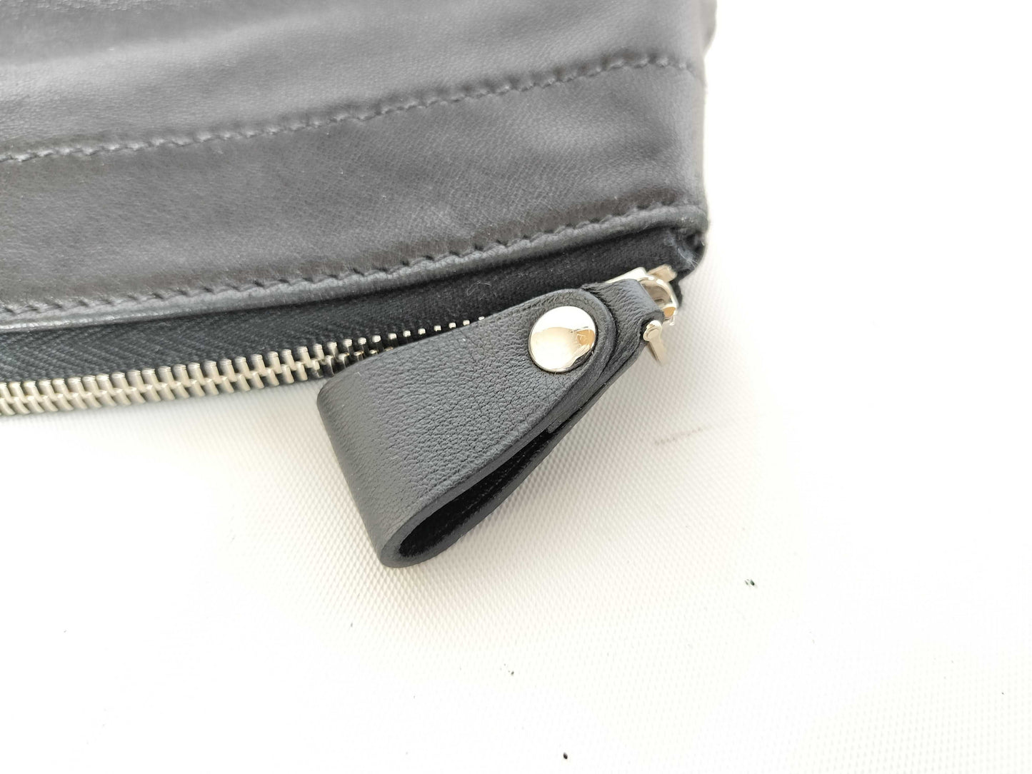 HERMES [Engraved] □R Pen Case Leather Serie Black ? R Engraved Other Accessories
