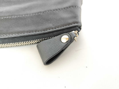 HERMES [Engraved] □R Pen Case Leather Serie Black ? R Engraved Other Accessories