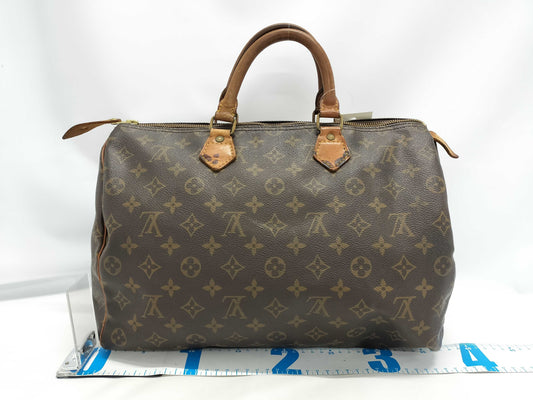 LOUIS VUITTON Monogram M41107 Speedy 35 Boston Bag with large stain on the inside