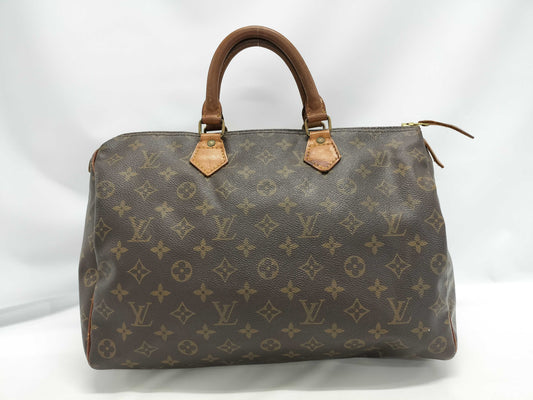 LOUIS VUITTON Monogram M41107 Speedy 35 Boston Bag with large stain on the inside
