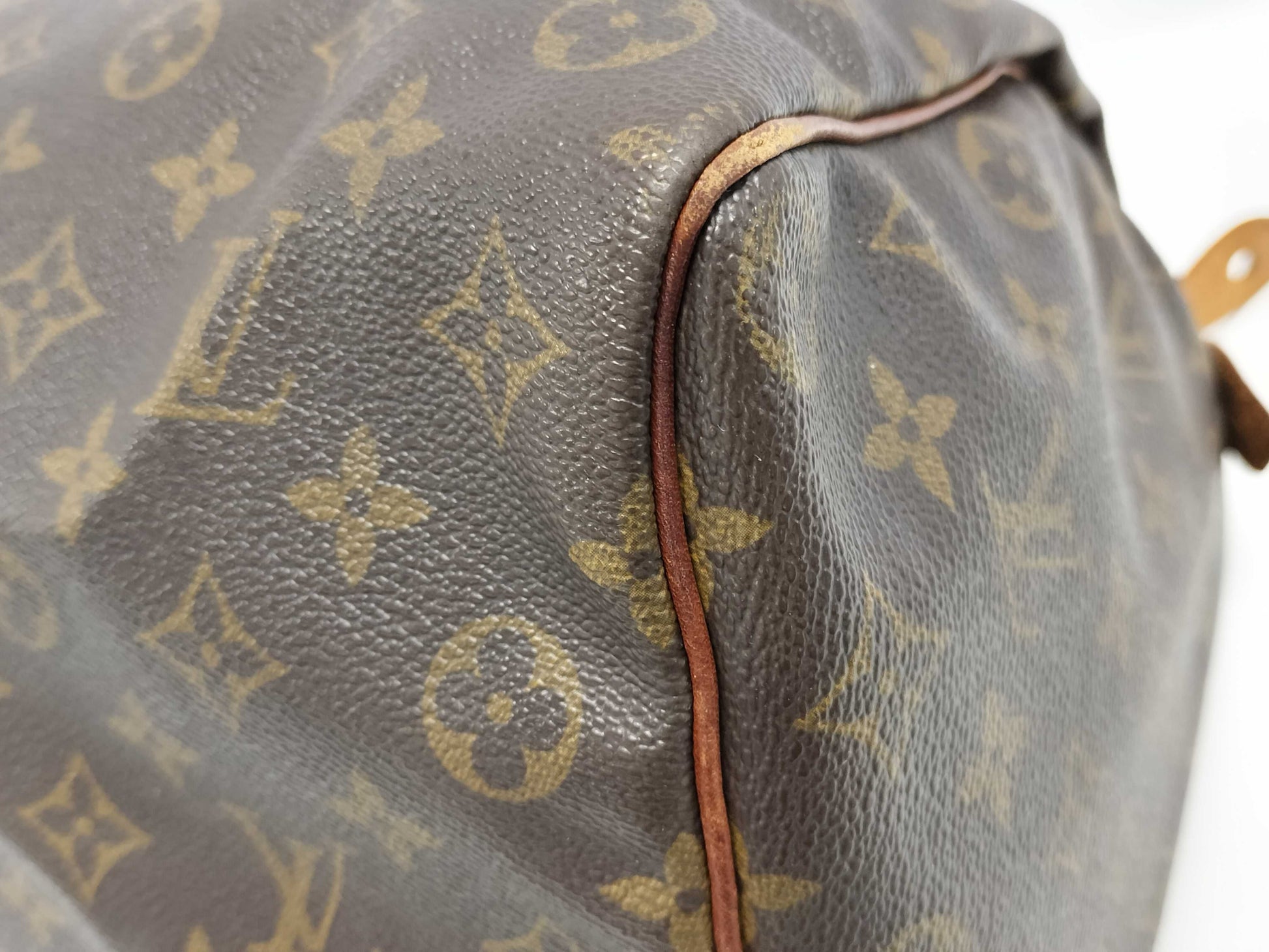 LOUIS VUITTON Monogram M41107 Speedy 35 Boston Bag with large stain on the inside