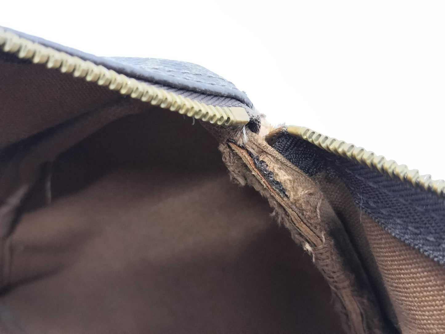 LOUIS VUITTON Monogram M41107 Speedy 35 Boston Bag with large stain on the inside