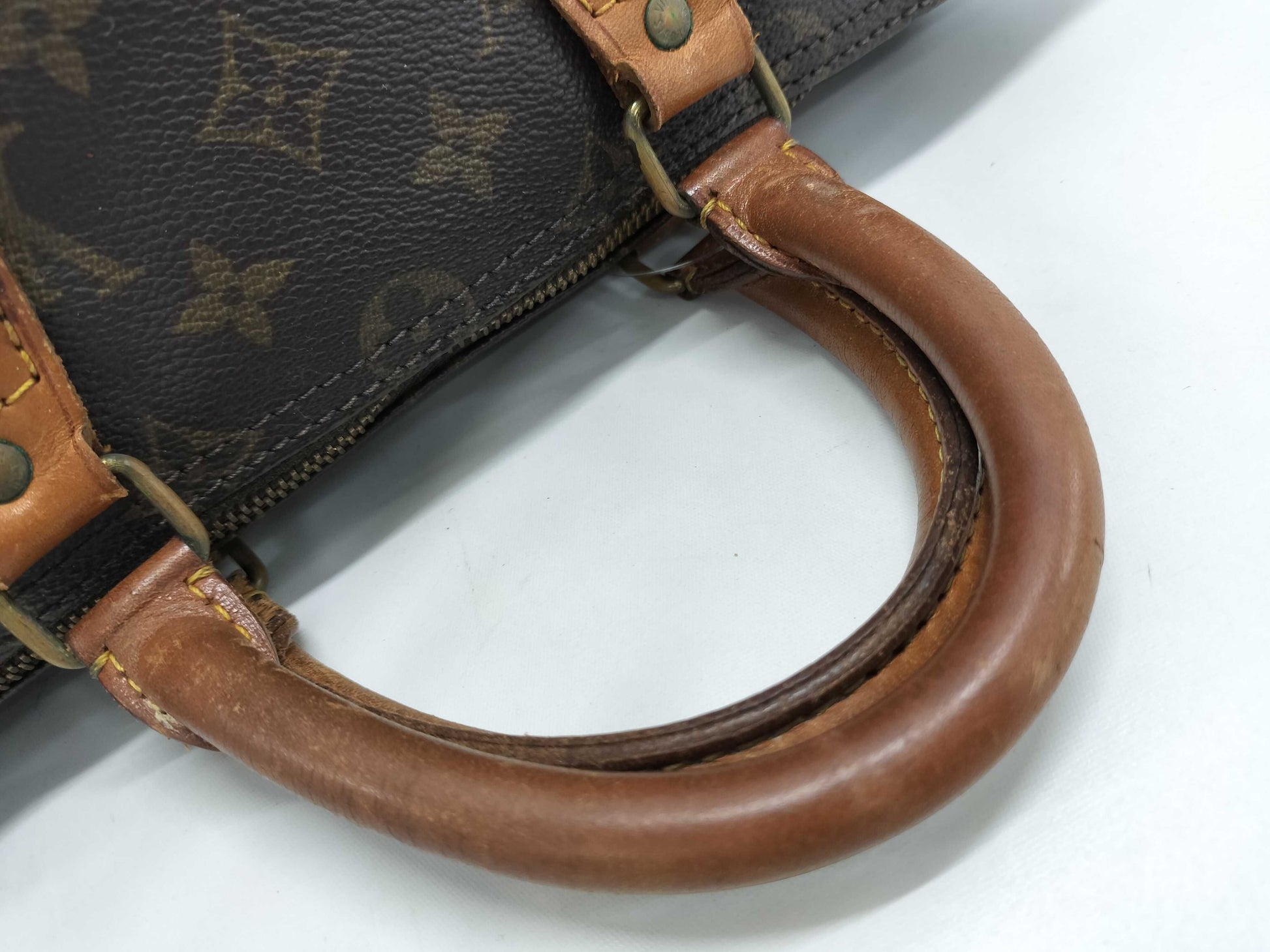 LOUIS VUITTON Monogram M41107 Speedy 35 Boston Bag with large stain on the inside