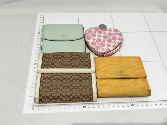 Louis Vuitton Epi Wallet, Coach Wallet, etc. 4-piece set including coin case