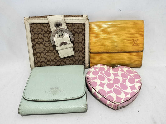 Louis Vuitton Epi Wallet, Coach Wallet, etc. 4-piece set including coin case