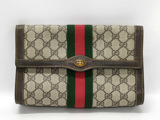 GUCCI Old Shari Line Clutch Second Bag Pouch Second Bag
