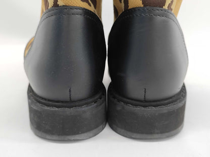 FENDI 8T6780 Leopard Animal FF Zucca Lace-up Boots Other Shoes