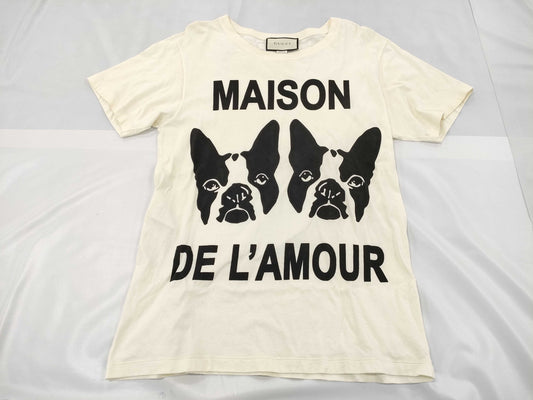 GUCCI Span Logo Dog Cotton T-shirt