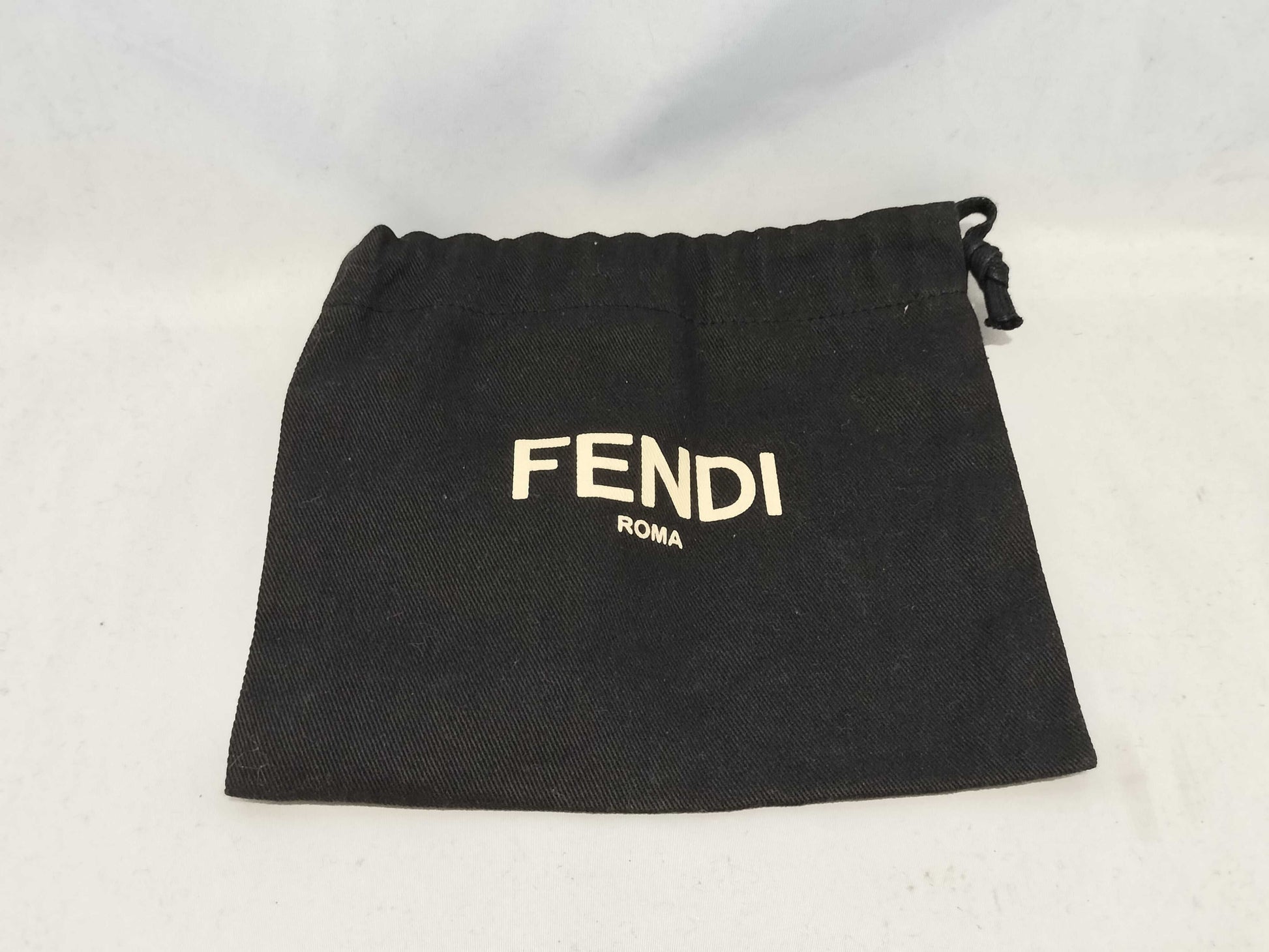 FENDI Leather Studded Folding Wallet Black Wallet