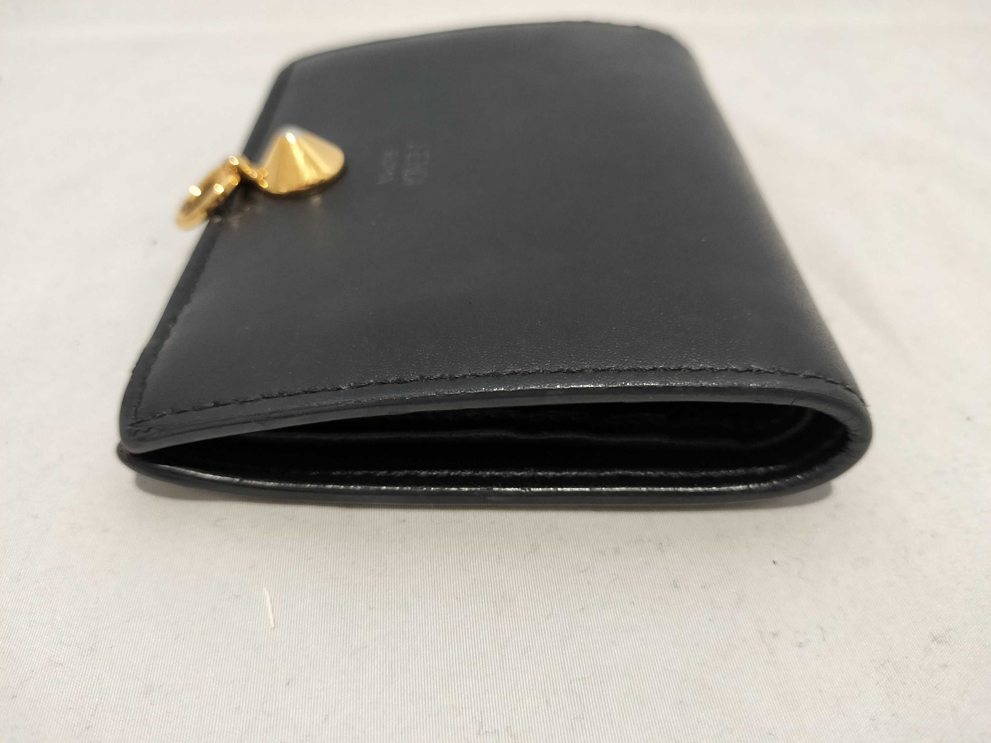 FENDI Leather Studded Folding Wallet Black Wallet