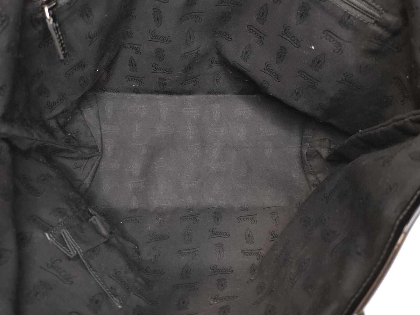 GUCCI GG Canvas 211976 Patent Leather Tote Bag