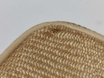 CHANEL 0893225 Raffia Coco Mark Straw Chain Shoulder Bag