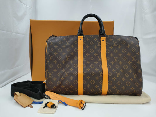 LOUIS VUITTON Monogram Keepall Bandouliere 50 Macassar Bag