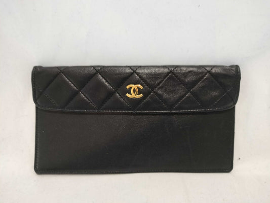 CHANEL Lambskin Matelasse Attached Pouch Other Accessories