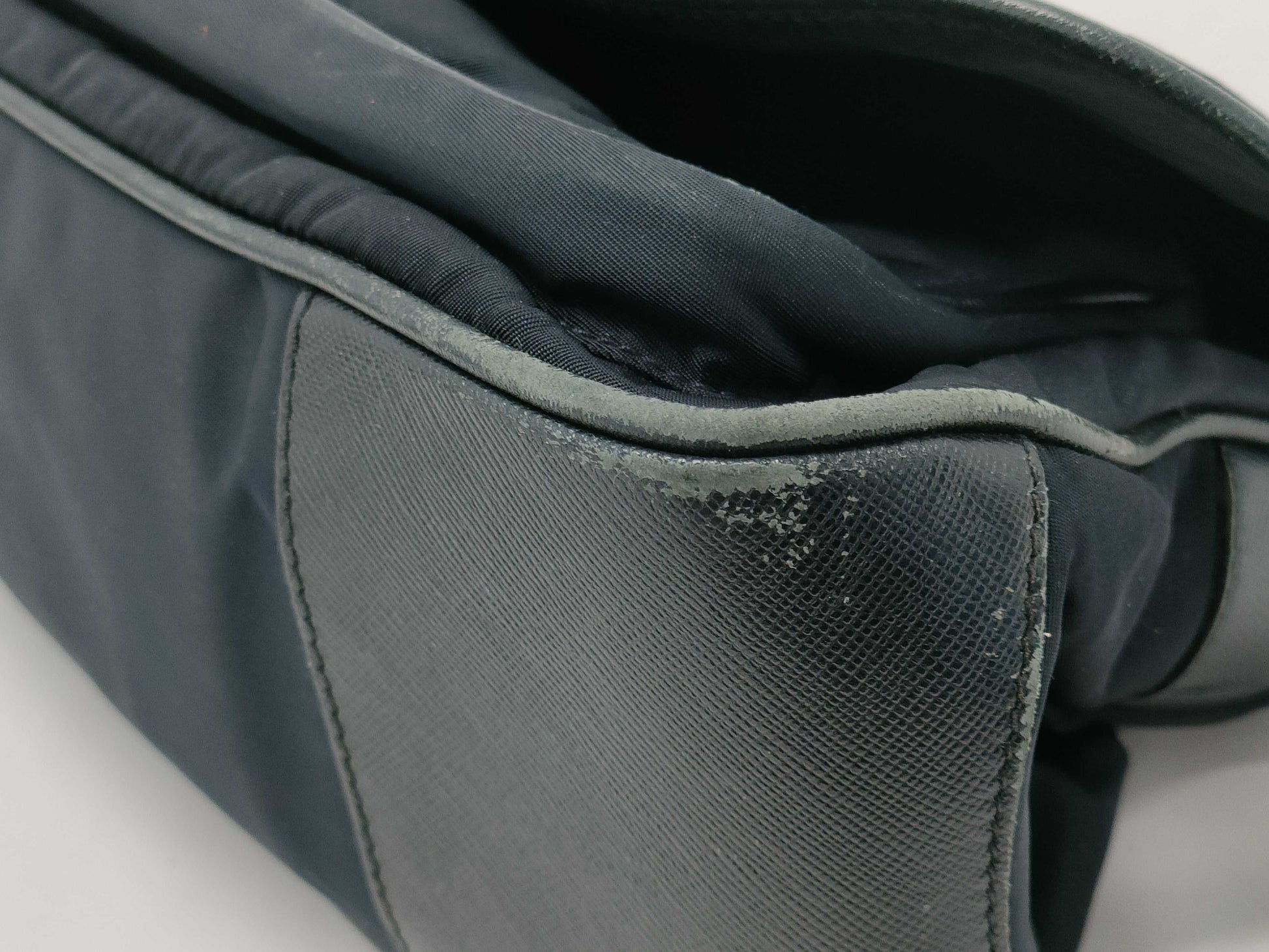 PRADA nylon and leather one-shoulder bag