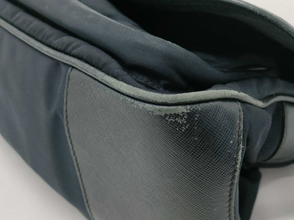 PRADA nylon and leather one-shoulder bag