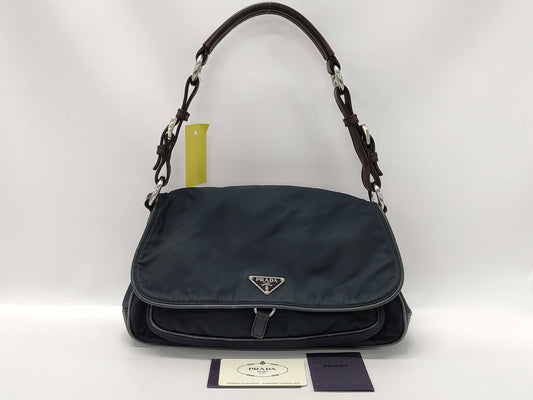 PRADA nylon and leather one-shoulder bag