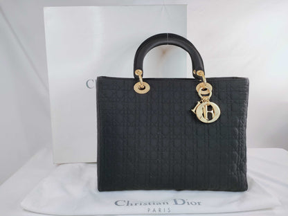 Dior Lady Dior Nylon Handbag with GD Hardware