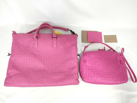 BOTTEGA VENETA Intrecciato Handbag 2-Way Shoulder Bag with Pouch